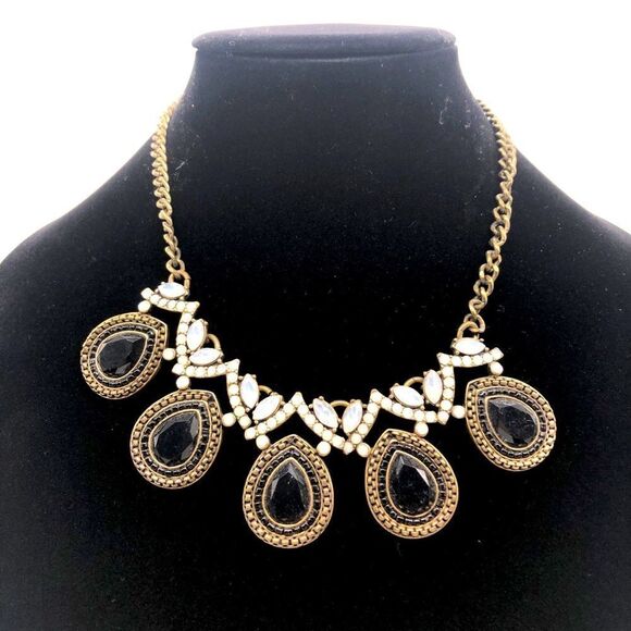 J. Crew Statement Necklace w/Glass Crystals - Picture 1 of 4